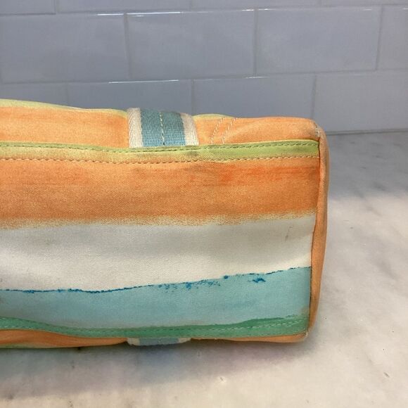 Coach Hampton Watercolor Pastel Stripes Small Mini Tote Handbag - Picture 7 of 16